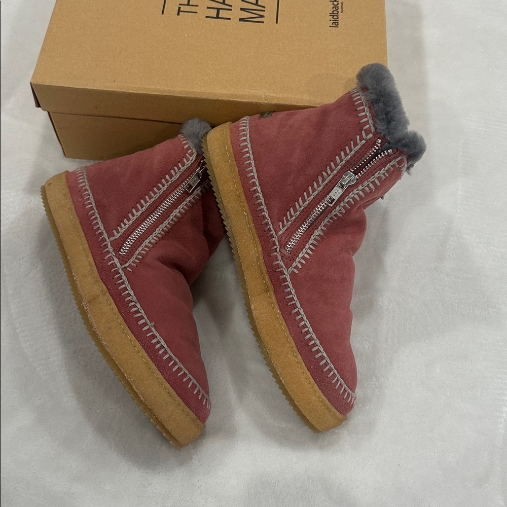 Stylish Gray and Pink Kids Boots - Picture 2 of 13